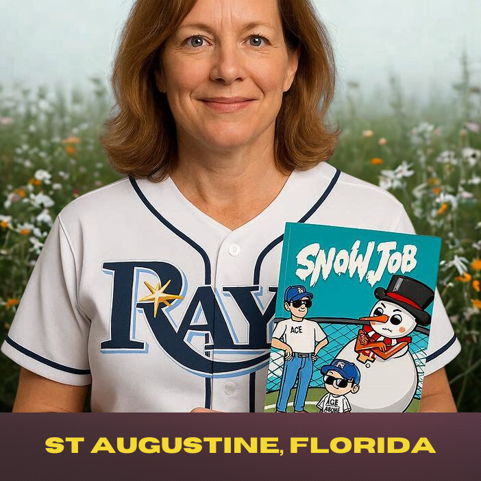 St Augustine, Florida fan holding Snow Job
